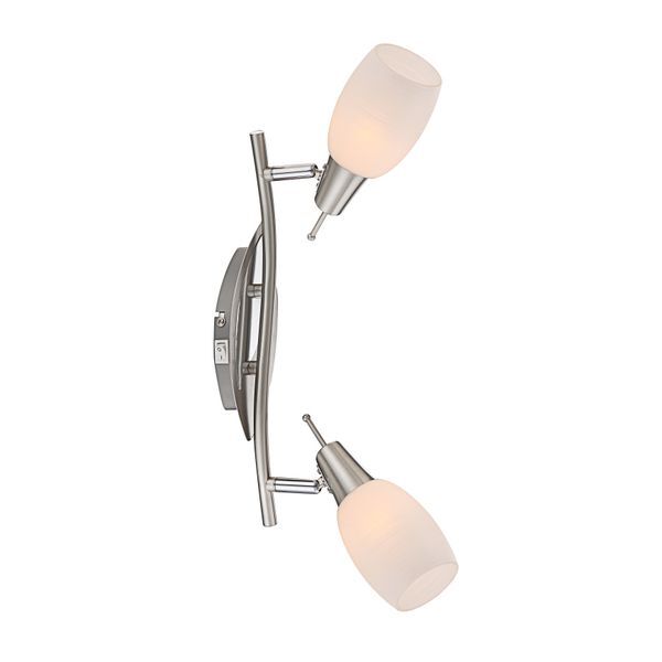 GLOBO 54983-2 GILLIAN СПОТLIGHT CHROME NICKEL MATT, GLASS WHITE, SWITCH, LXH:350X170, EXCL. 2XE14 40W 230V