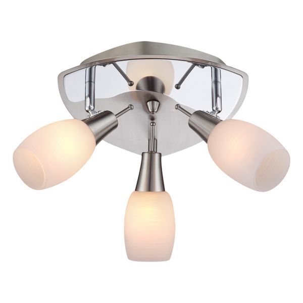 GLOBO 54983-3 GILLIAN ПЛАФОН CHROME NICKEL MATT, GLASS WHITE, LXWXH:290X290X170, EXCL. 3XE14 40W 230V