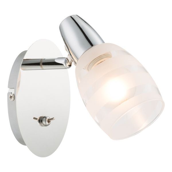GLOBO 54985-1 ROY СПОТLIGHT CHROME, GLASS SATINIZED, SWITCH, WXH:90X165, OH:160, EXCL. 1XE14 40W 230V