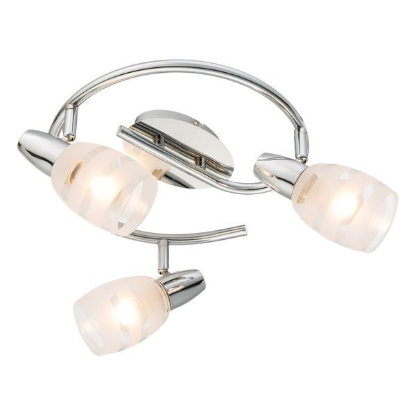 GLOBO 54985-3 ROY СПОТLIGHT CHROME, GLASS SATINIZED, A:280, H:190, EXCL. 3XE14 40W 230V
