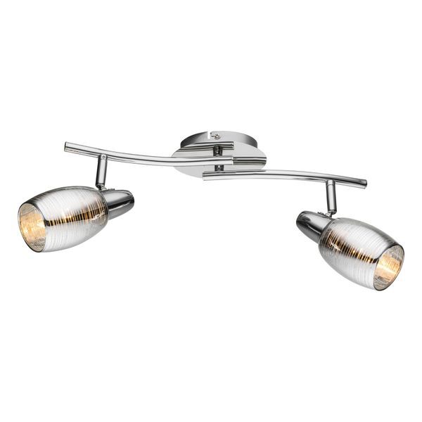 GLOBO 54986-2 CARSON СПОТLIGHT CHROME, GLASS TRANSLUCENT, CHROME STRIPES, LXH:410X165, EXCL. 2XE14 40W 230V