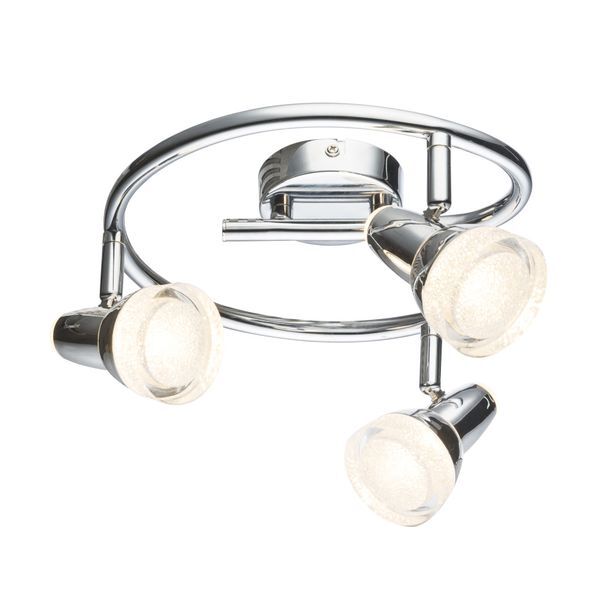 GLOBO 56134-3 ALASKA LED СПОТLIGHT CHROME, PLASTIC CHROME, GLASS CRYSTALS TRANSLUCENT, A:250, H:170, INCL. 3XLED 4W 230V, 320LM SOURCE, 200LM OUTPUT, 3000K