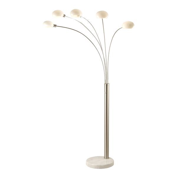 GLOBO 58224 CLASSIC STYLE ЛАМПИОН NICKEL MATT, MARBLE, GLASS OPAL, WHITE, SUITABLE FOR DIMMING, DIMMER, LXWXH:1100X1400X2100, EXCL. 5XE14 40W 230V