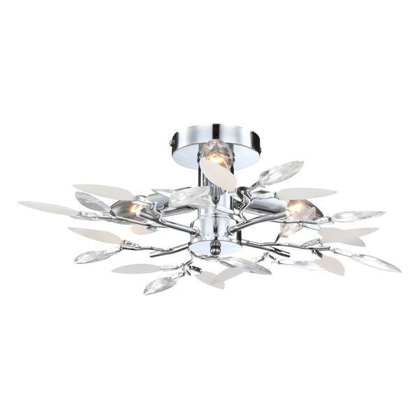 GLOBO 63160-3 VIDA ПЛАФОН CHROME, ACRYLIC CRYSTALS TRANSLUCENT SATINIZED, A:450, H:150, EXCL. 3XE14 40W 230V
