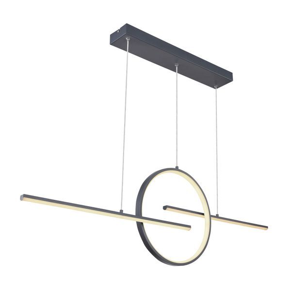 GLOBO 67121-50G BARRAL ПЕНДЕЛ, METAL GRAPHITE, METAL GRAPHITE, ACRYLIC OPAL, DIMMABLE, REMOTE CONTROL, COLORS FIXABLE, LXWXH: 1200X60X1500, INCLUDE 1XLED 50W 230V, 5000LM SOURCE, 3000LM OUTPUT, CCT 3000-4500-6000