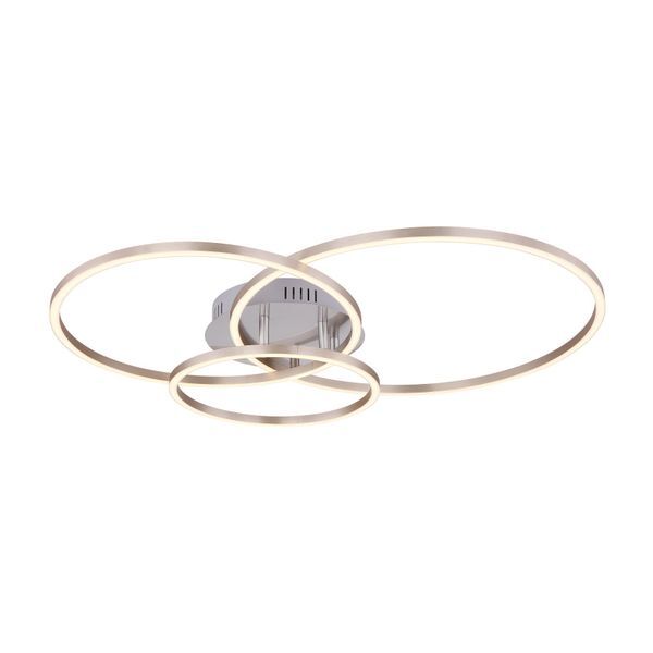 GLOBO 67220-40R MUNNI ПЛАФОН, NICKEL MATT, ALUMINUM, ACRYLIC OPAL WHITE, LXWXH: 680X550X100, INCLUDE 1XLED 40W 230V, 2780LM SOURCE, 1770LM OUTPUT, 3000K