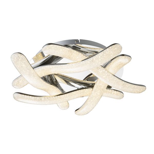 GLOBO 67833-60 NABRO ПЛАФОН CHROME, ACRYLIC, ACRYLIC CRYSTALS TRANSLUCENT, A:560, H:130, INCL. 1XLED 60W 230V, 6180LM SOURCE, 4721LM OUTPUT, 3500K