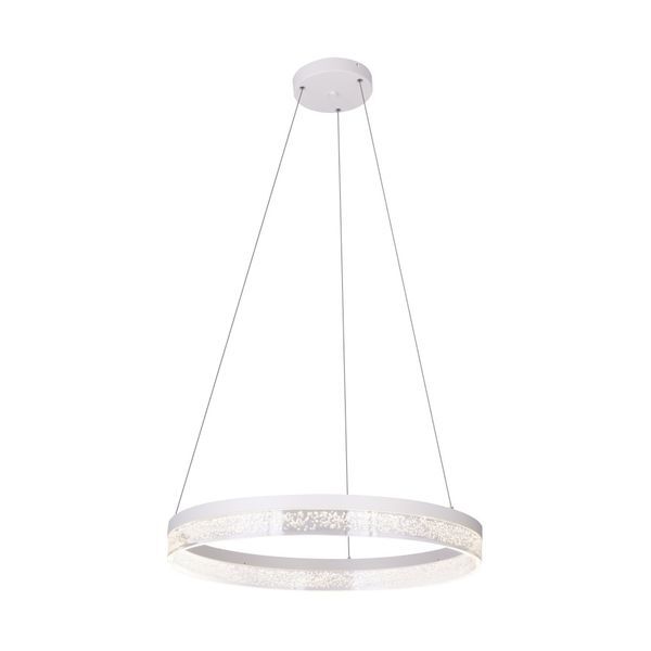 GLOBO 68225-36 SMITTY ПЕНДЕЛ, METAL WHITE, ACRYLIC WITH AIR BUBBLES, A: 600, H: 1200, INCL. 1XLED 36W 230V, 3600LM SOURCE, 2600LM OUTPUT, 4000K