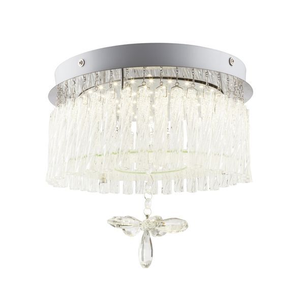 GLOBO 68397-12 MATHILDA ПЛАФОН CHROME, GLASS BARS, K9 CRYSTALS, A:280, H:220, INCL. 1XLED 12W 40V, 1080LM SOURCE, 840LM OUTPUT, 4000K