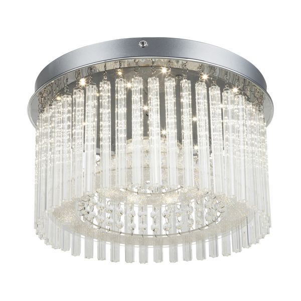 GLOBO 68568-18 JOYCE ПЛАФОН CHROME, ACRYLIC, GLASS BARS TRANSLUCENT, K5 CRYSTALS TRANSLUCENT, A:370, H:230, INCL. 1XLED 18W 230V, 1800LM SOURCE, 1600LM OUTPUT, 4000K