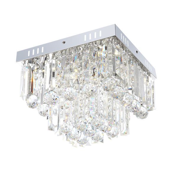 GLOBO 68594-6A CLEO ПЛАФОН CHROME, ACRYLIC TRANSLUCENT, LXWXH:320X320X240, INCL. 6XLED 3W 9,6V, 300LM SOURCE, 250LM OUTPUT, 4000K