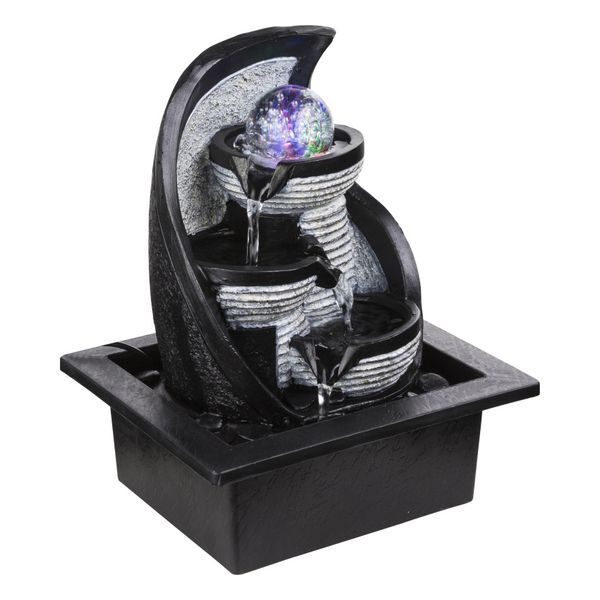 GLOBO 93022 ALBERT BRUNNEN PLASTIC GRAY, COLOR CHANGE, LXWXH:210X175X255, INCL. 4XRGB LED 0,13W 12V