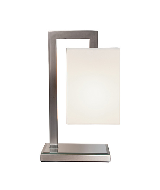 ZAMBELIS H11-WH НАСТОЛНА ЛАМПА 1XE27 MAX 40W CHROME MATT- WHITE SHADE