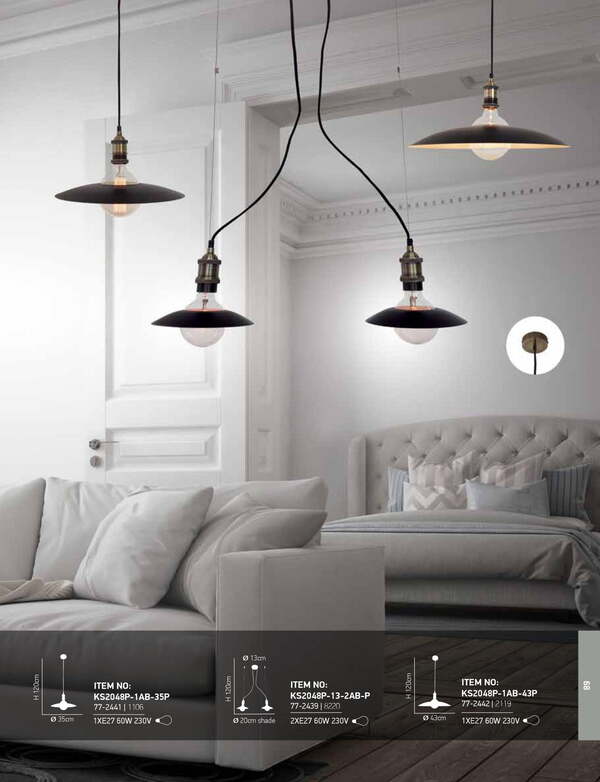 ЛАМПА HOME LIGHTING KS2048P-13-2AB-P MAGNUM PLATE