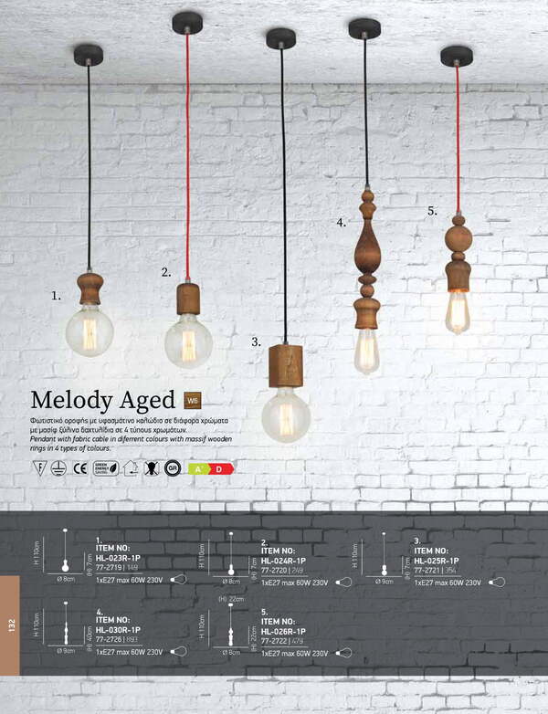 ПЕНДЕЛ HOME LIGHTING HL-024R-1 MELODY AGED WOOD ПЕНДЕЛ