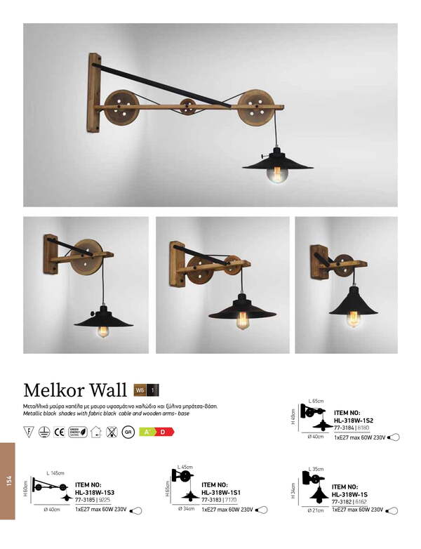 СТЕННА ЛАМПА HOME LIGHTING HL-318W-1S3 MELKOR АПЛИК