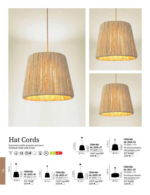 ЛАМПА HOME LIGHTING HL-3020-27 HAT CORDS