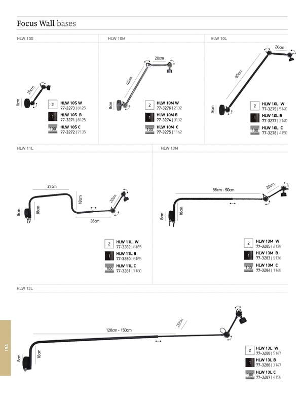 ЛАМПА HOME LIGHTING HLW 13L W FOCUS WHITE LARGE WALL BASE