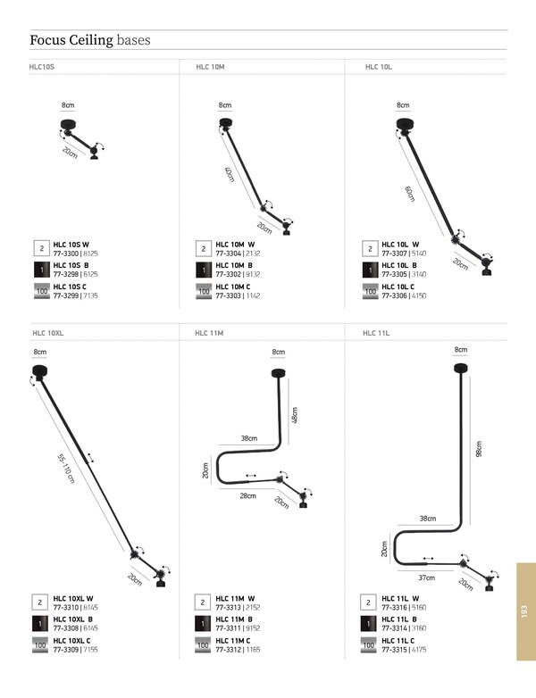 ЛАМПА HOME LIGHTING HLC 11M B FOCUS BLACK MEDIUM CEILING BASE