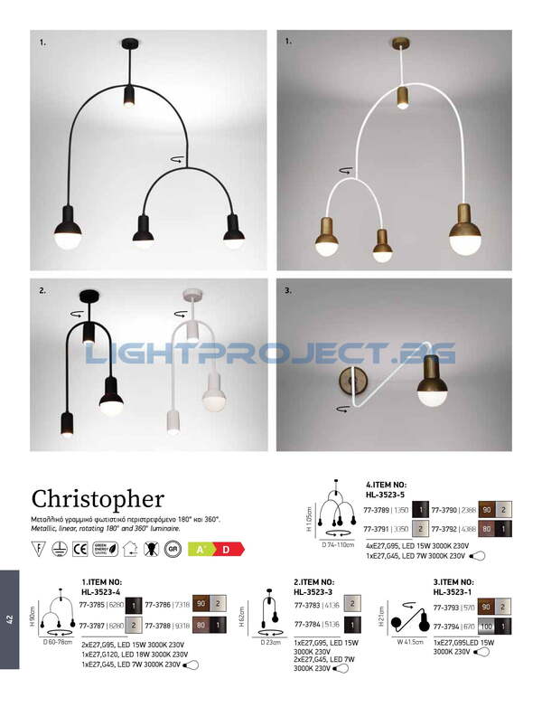 ПЕНДЕЛ HOME LIGHTING HL-3523-4 CHRISTOPHER BLACK ПЕНДЕЛ