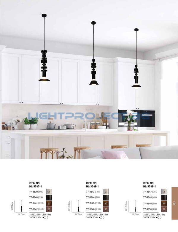 ПЕНДЕЛ HOME LIGHTING HL-3548-1 GABRIEL BLACK ПЕНДЕЛ