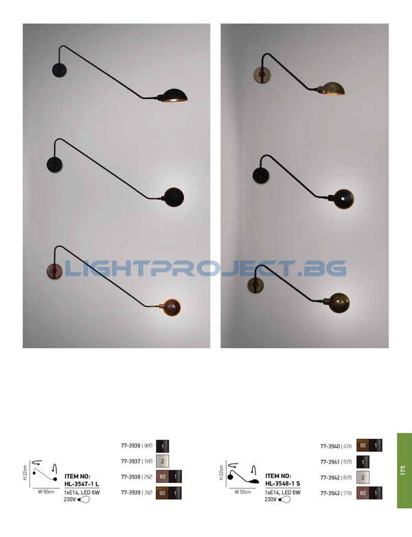 СТЕННА ЛАМПА HOME LIGHTING HL-3548-1 S MASON BLACK АПЛИК