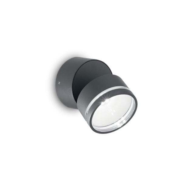 LED ФАСАДЕН АПЛИК IDEAL LUX 285450 OMEGA AP ROUND ANTRACITE 3000K