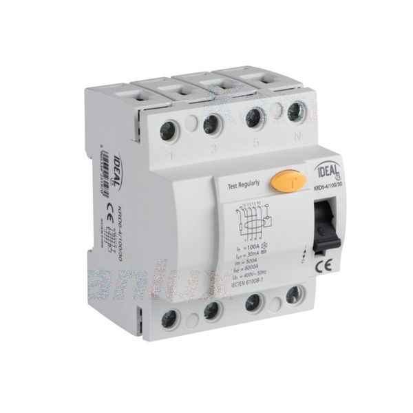 KANLUX ДЕФЕКТНОТОКОВА ЗАЩИТА, 4P KRD6-4