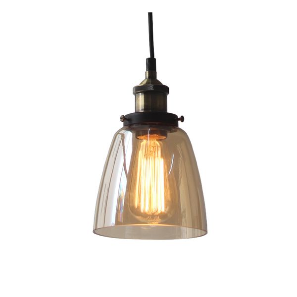 ACA LIGHTING UNDER REMOVAL HANGING AMBER GLASS Φ14.5CM 1X27 SMYRNA ACA-KS1292PAM1BK
