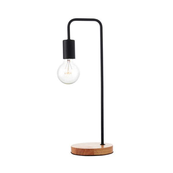 ACA LIGHTING PORTATIF 1XE27 BLACK METAL WITH WOOD18CH48CM NAXOS ACA-KS1755BWD