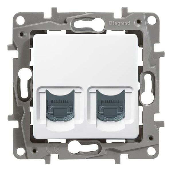 РОЗЕТКА RJ11+RJ45 UTP CAT.5E БЕЗ КРАЧЕТА ЦВЯТ БЯЛО NILOE LEGRAND /СПРЯН/