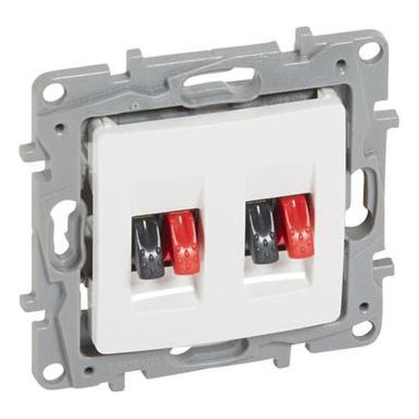 РОЗЕТКА ЗА ТОНКОЛОНИ ДВОЙНА БЕЗ КРАЧЕТА ЦВЯТ БЯЛ NILOE LEGRAND