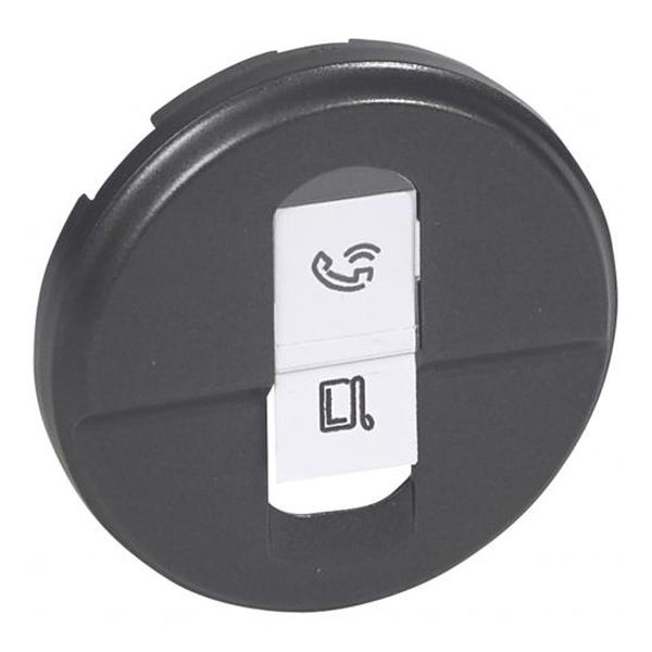 LEGRAND - ЛИЦЕВ ПАНЕЛ ЗА ТЕЛЕФОННА И КОМПЮТЪРНА РОЗЕТКА CELIANE 67951 ГРАФИТ