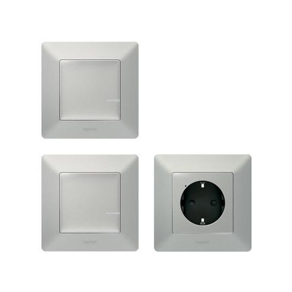 LEGRAND - ДОПЪЛНИТЕЛЕН ПАКЕТ NETATMO 752327 VALENA LIFE (СВЪРЗАН КОНТАКТ + ЖИЧЕН КЛЮЧ/ДИМЕР С КОМПЕНСАТОР +БЕЗЖИЧЕН КЛЮЧ) И РАМКИ АЛУМИНИЙ