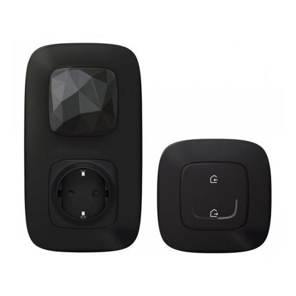 LEGRAND - СТАРТОВ ПАКЕТ SMART VALENA ALLURE ЧЕРНО С NETATMO (СВЪРЗАН КОНТАКТ С GATEWAY + MASTER КЛЮЧ БЕЗЖИЧЕН) С РАМКИ 752896