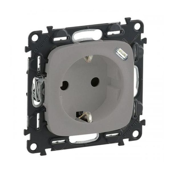 LEGRAND - КОНТАКТ ШУКО 16A +USB ТИП C ЦВЯТ АЛУМИНИЙ VALENA ALLURE 753007