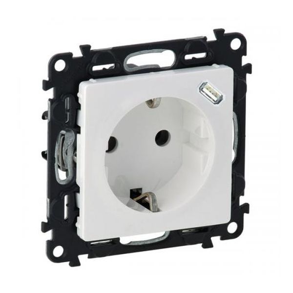 LEGRAND - КОНТАКТ ШУКО 16A ЗАЩИТА ЗА ДЕЦА +USB ТИП C 753135 VALENA LIFE БЯЛО