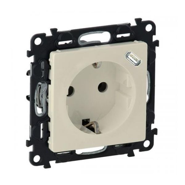 LEGRAND - КОНТАКТ ШУКО 16A ЗАЩИТА ЗА ДЕЦА +USB ТИП C 753235 VALENA LIFE КРЕМ