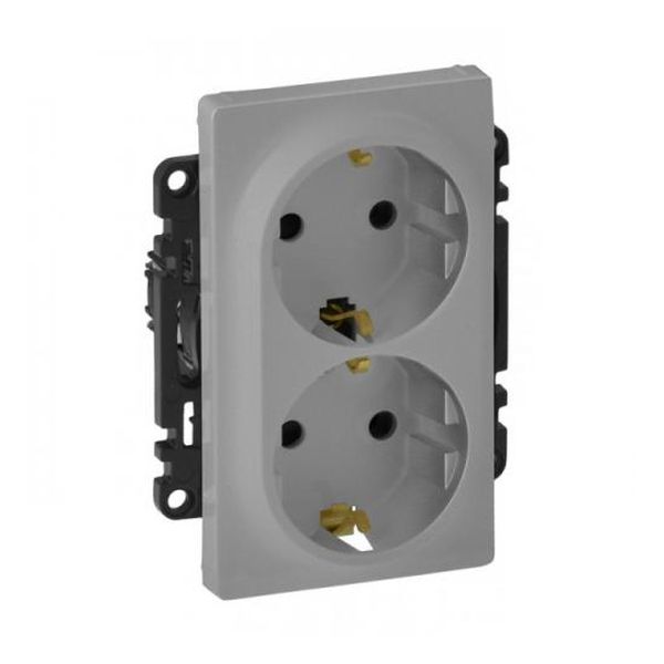 LEGRAND - ДВОЕН КОНТАКТ ШУКО VALENA LIFE 753326 АЛУМИНИЙ