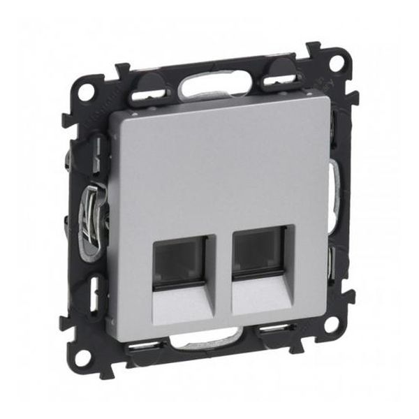 LEGRAND - ТЕЛЕФОННА РОЗЕТКА 2ХRJ11 VALENA LIFE 753339 АЛУМИНИЙ