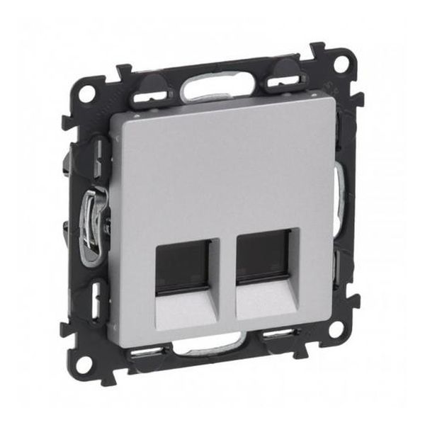 LEGRAND - РОЗЕТКА 2ХRJ45 UTP КАТ.5Е VALENA LIFE 753341 АЛУМИНИЙ