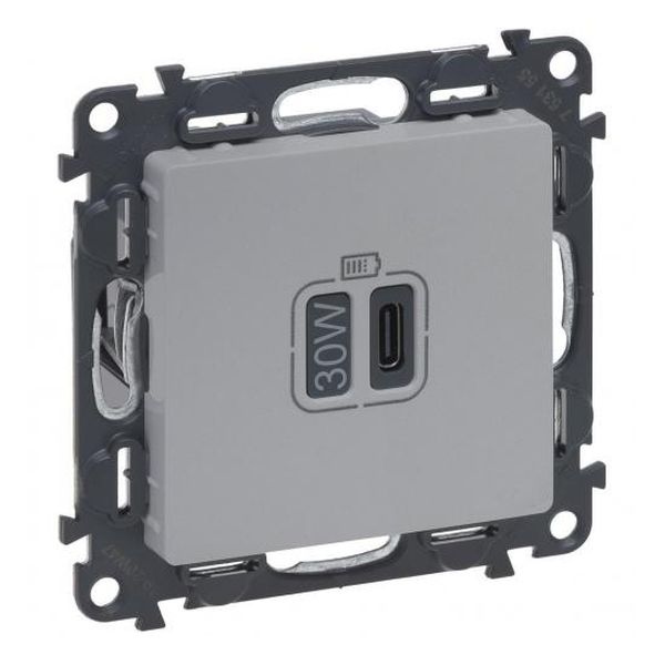 LEGRAND - РОЗЕТКА USB ЗА ЗАРЕЖДАНЕ ТИП C POWER DELIVERY 30W ЦВЯТ АЛУМИНИЙ VALENA LIFE LEGRAND 753355