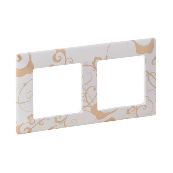 LEGRAND - ДВОЙНА РАМКА VALENA LIFE 754102 БЯЛ ФЛОРАЛ