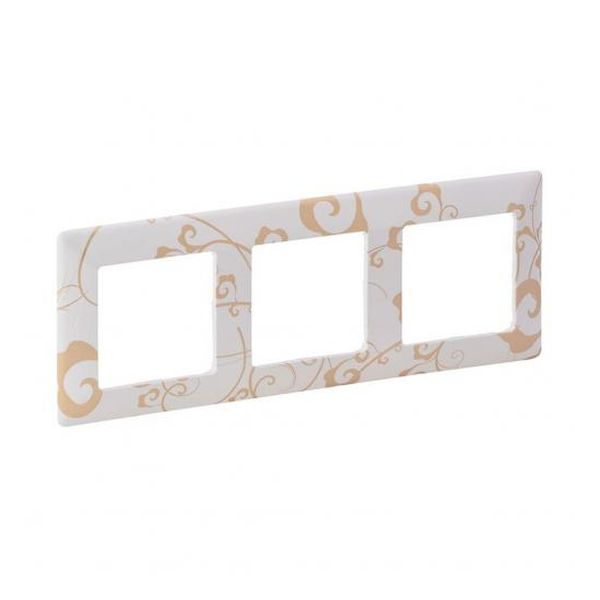 LEGRAND - ТРОЙНА РАМКА VALENA LIFE 754103 БЯЛ ФЛОРАЛ