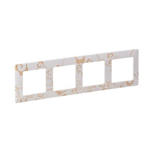 LEGRAND - ЧЕТВОРНА РАМКА VALENA LIFE 754104 БЯЛ ФЛОРАЛ
