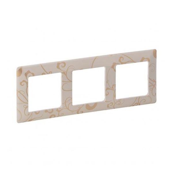 LEGRAND - ТРОЙНА РАМКА VALENA LIFE 754113 КРЕМ ФЛОРАЛ