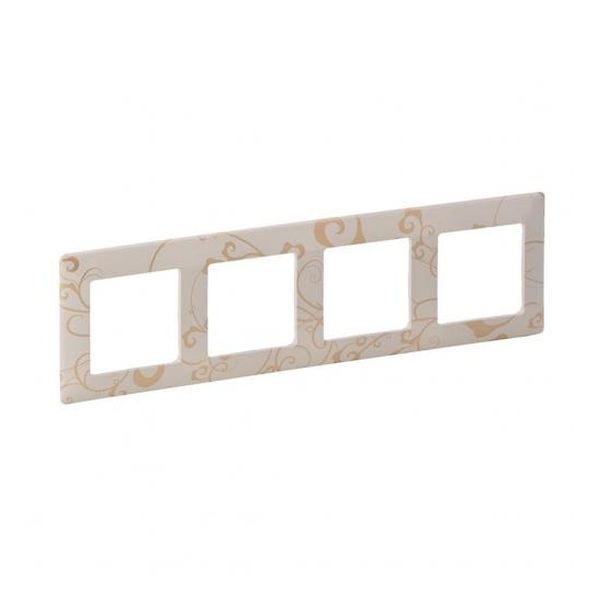 LEGRAND - ЧЕТВОРНА РАМКА VALENA LIFE 754114 КРЕМ ФЛОРАЛ