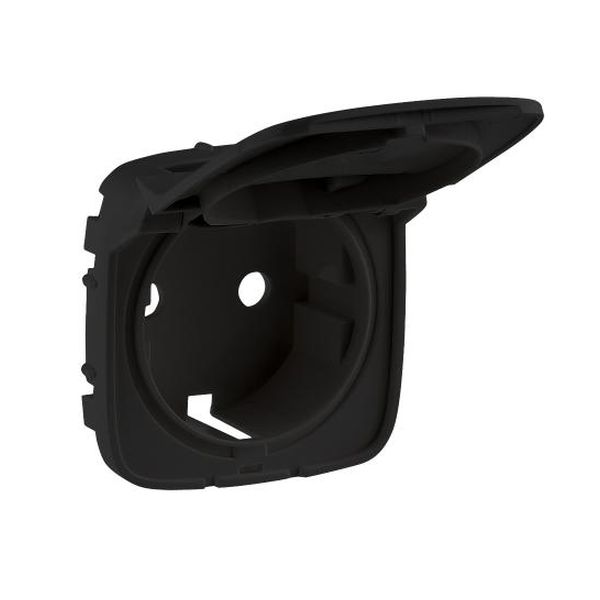 LEGRAND - ЛИЦЕВ ПАНЕЛ ЗА КОНТАКТ С КАПАК ШУКО С ДЕТСКА ЗАЩИТА ЦВЯТ ЧЕРНО VALENA ALLURE 754848