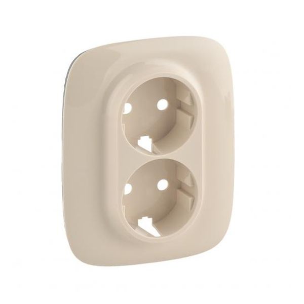 LEGRAND - 754956 ЛИЦЕВ ПАНЕЛ ЗА ДВОЕН КОНТАКТ ШУКО С ДЕТСКА ЗАЩИТА VALENA ALLURE КРЕМ