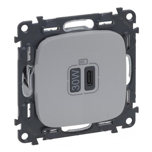 LEGRAND - РОЗЕТКА USB ЗА ЗАРЕЖДАНЕ ТИП C POWER DELIVERY 30W ЦВЯТ АЛУМИНИЙ VALENA ALLURE (КОМПЛЕКТ С МЕХАНИЗЪМ) LEGRAND 755508